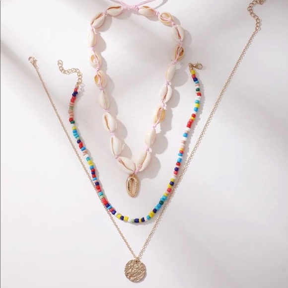 3 Pc. Bead + Shell Necklace Set - Picture 3 of 4